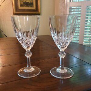 Vintage Crystal Wine Glasses Cathedral Cut Italian Crystal Glasses By Dema Set 2
